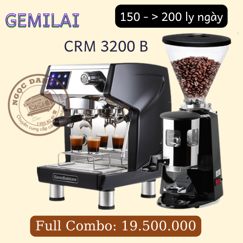 Combo máy pha cà phê GEMILAI CRM 3200 B
