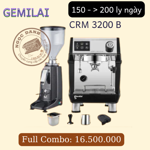 Combo máy pha cà phê GEMILAI CRM 3200 B + CRM020