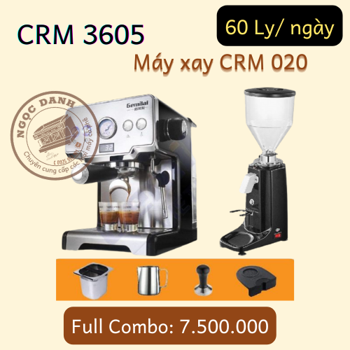 Combo máy pha CRM 3605 – Máy xay CRM 020