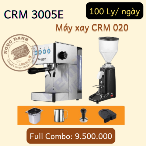 COMBO MÁY PHA CRM 3005E- MÁY XAY CRM 020