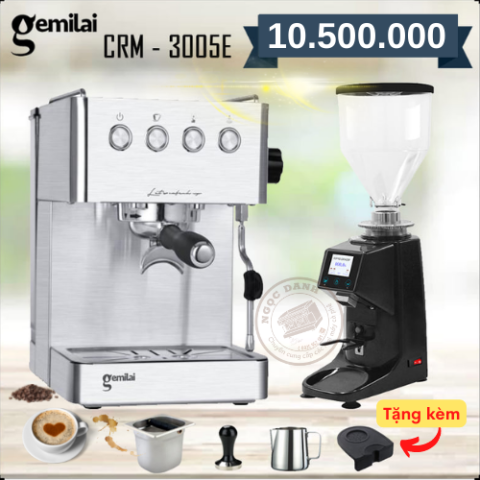 Combo Máy pha cà phê Gemilai CRM 3005E và Máy xay cà phê GEMILAI CRM 022
