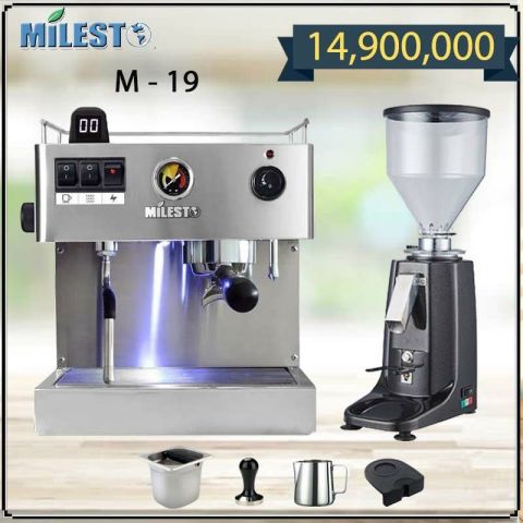 Combo Máy pha cà phê MILESTO M19 và Máy xay CRM 020